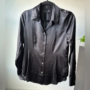 Madewell Silk Black Button-Up Shirt